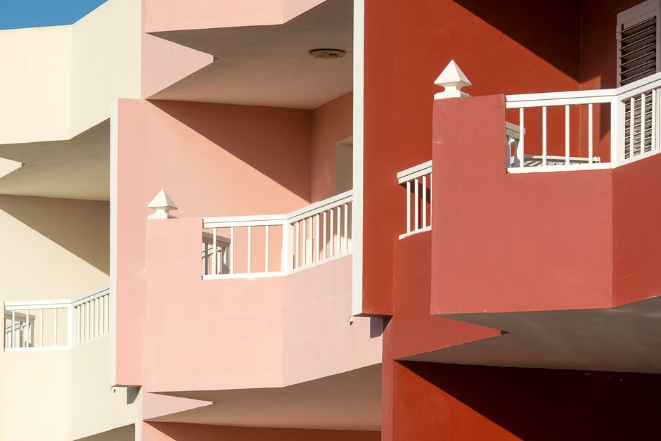 Close-up of a freshly painted wall surface